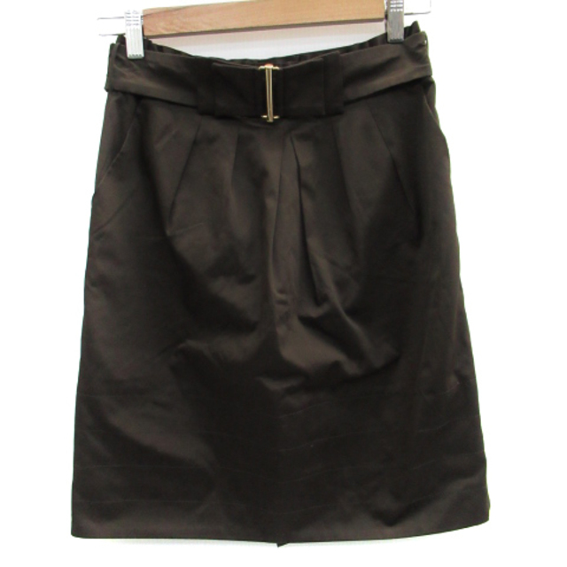 JUSGLITTY(ジャスグリッティー)のジャスグリッティー フレアスカート ひざ丈 ベルト付き 2 ダークブラウン レディースのスカート(ひざ丈スカート)の商品写真