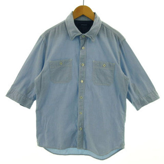 レイジブルー(RAGEBLUE)のレイジブルー RAGEBLUE シャツ 五分袖 襟ワイヤー ブルー系 青系 M(シャツ)