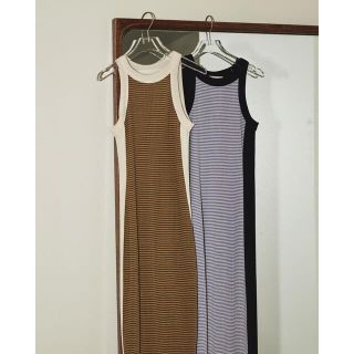 トゥデイフル(TODAYFUL)のTODAYFUL Multiborder Rib Dress マルチボーダーリブ(ロングワンピース/マキシワンピース)