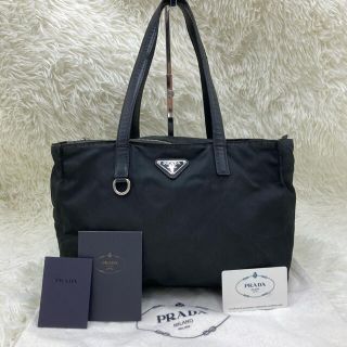 プラダ(PRADA)の良品✨　プラダ　トートバッグ　逆三角　サフィアーノレザー　ナイロン　シルバー金具(トートバッグ)