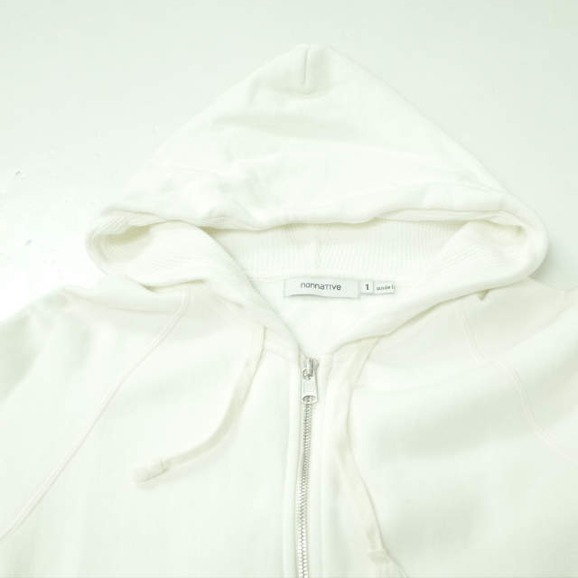 nonnative ノンネイティブ 日本製 DWELLER HOODED FULL ZIP COTTON SWEAT スウェットジップアップパーカー NN-C2601 1 WHITE トップス【nonnative】