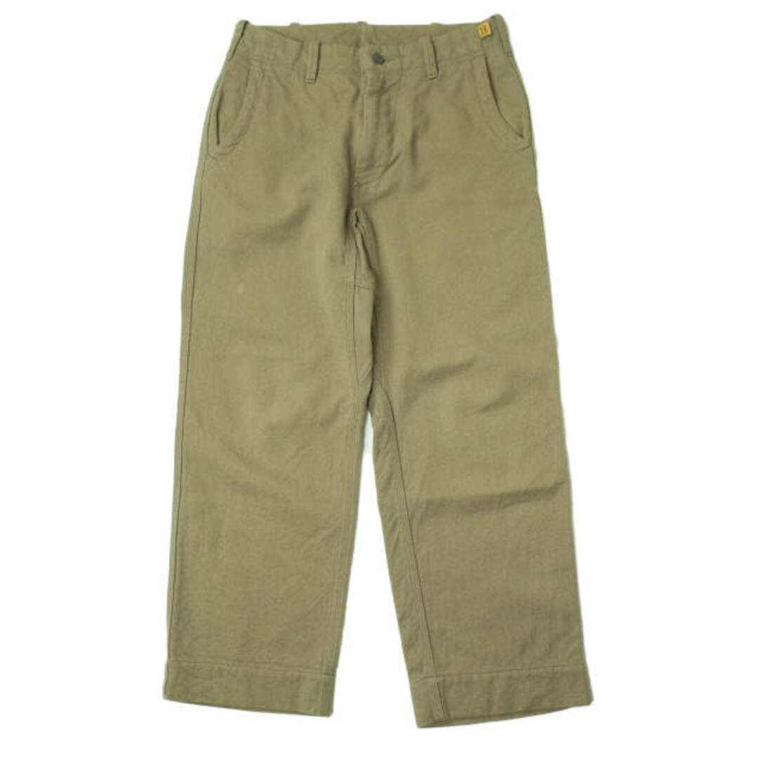 BROWN by 2-tacs ブラウンバイツータックス 日本製 Crepe Surge Wide Pants クレープサージワイドパンツ B12-P003 S KHAKI ジップフライ ボトムス【BROWN by 2-tacs】