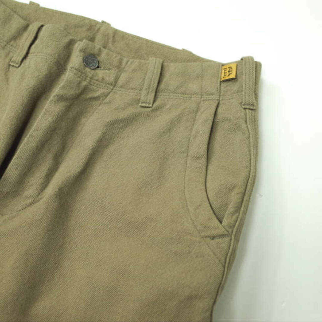 BROWN by 2-tacs ブラウンバイツータックス 日本製 Crepe Surge Wide Pants クレープサージワイドパンツ B12-P003 S KHAKI ジップフライ ボトムス【BROWN by 2-tacs】 3