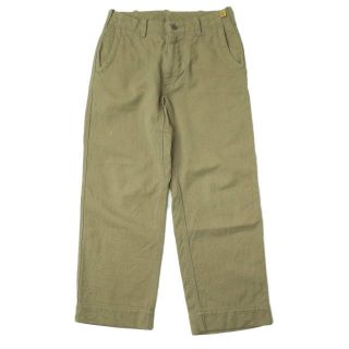 BROWN by 2-tacs ブラウンバイツータックス 日本製 Crepe Surge Wide Pants クレープサージワイドパンツ B12-P003 S KHAKI ジップフライ ボトムス【中古】【BROWN by 2-tacs】(その他)