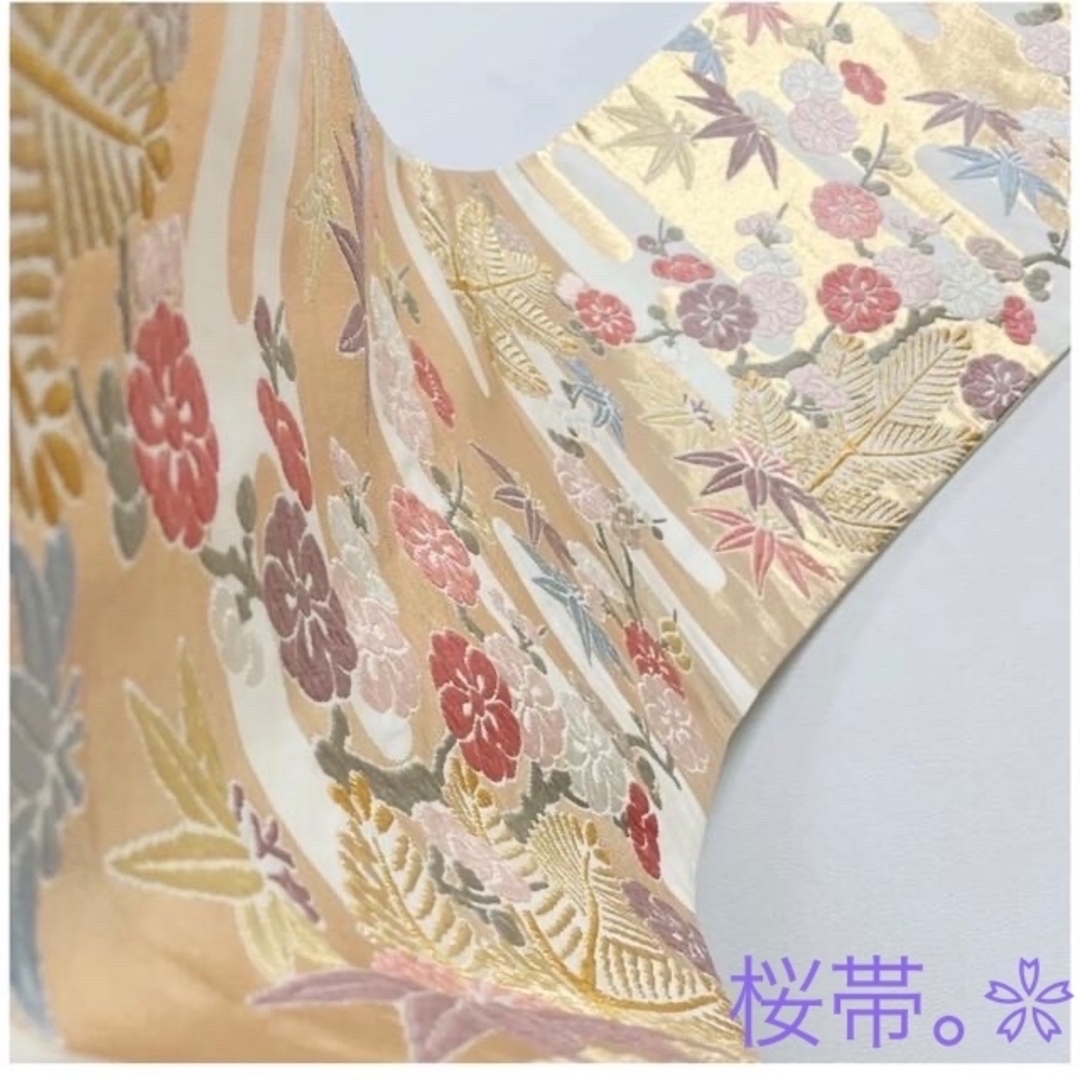 帯85。❀ 美品 秀品 六通帯 松竹梅 - 帯