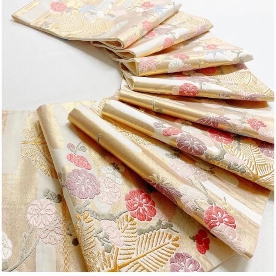 帯85。❀ 美品 秀品 六通帯 松竹梅 - 帯
