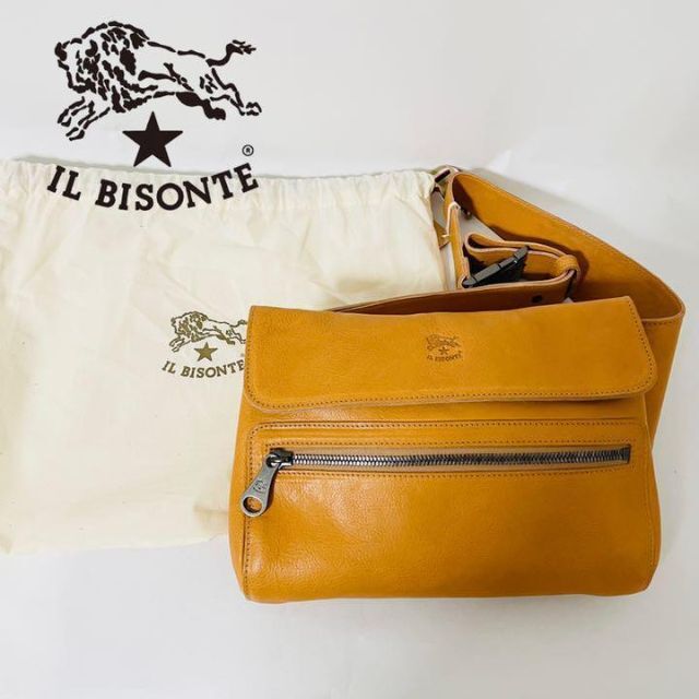IL BISONTE(イルビゾンテ)の★定価86100円★イルビゾンテ イタリア製レザーウエストバッグ　ヌメ革 メンズのバッグ(ボディーバッグ)の商品写真