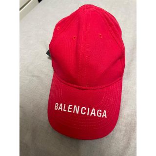 バレンシアガ キャップ 帽子　赤　L59 BALENCIAGA(キャップ)