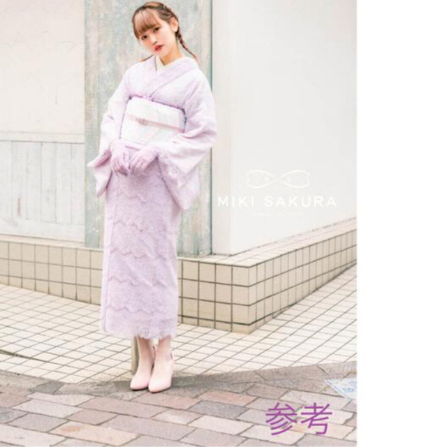 即納*ラベンダー紫レース着物単衣　和洋折衷　小紋　ゆかた浴衣 | フリマアプリ ラクマ