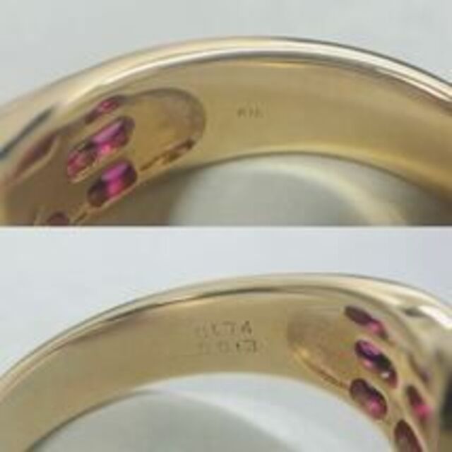 ☆仕上済☆ K18YG ルビーダイヤモンドレディースリング #9 0.74ct レディースのアクセサリー(リング(指輪))の商品写真