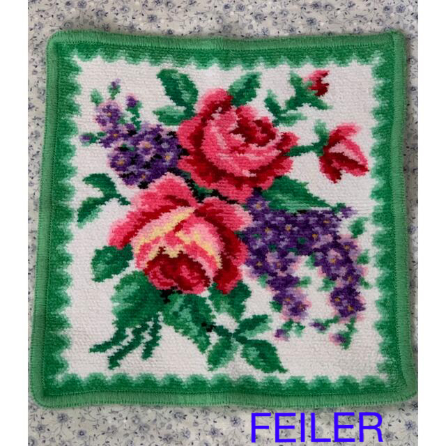 FEILER(フェイラー)のフェイラー　FEILER ハンドタオル　薔薇　美品 レディースのファッション小物(ハンカチ)の商品写真