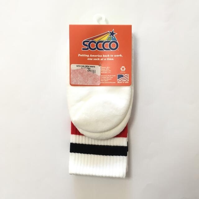 SOCCO ソッコ MADE IN USA ライン ソックス 靴下 メンズのレッグウェア(ソックス)の商品写真