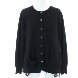 サカイ(sacai)のサカイ 13AW レース切替ドッキングカーディガン ニット 長袖 2 M 黒(カーディガン)