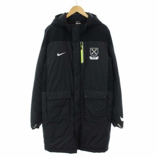 ナイキ(NIKE)のナイキ NIKE ベンチコート ロング 中綿 プリント アウター S 黒(その他)