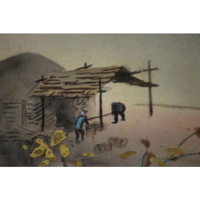 真作】菅坪/残照/山水人物図/掛軸☆宝船☆Q‐722 | mrtint.co.nz