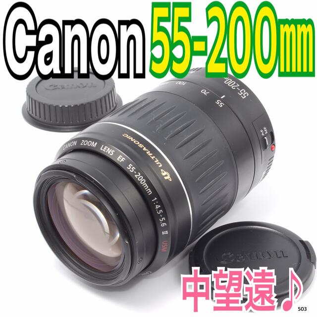 Canon(キヤノン)の【ま様専用】✨大迫力の望遠レンズ✨キヤノン Canon EF 55-200mm スマホ/家電/カメラのカメラ(レンズ(ズーム))の商品写真