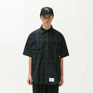 ダブルタップス(W)taps)の【グリーンMサイズ】WTAPS ダブルタップス 22SS WCPO シャツ 美品(シャツ)