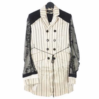 アンドゥムルメステール(Ann Demeulemeester)のアンドゥムルメステール 19SS ストライプ ダブル ジャケット 切替 レース(その他)