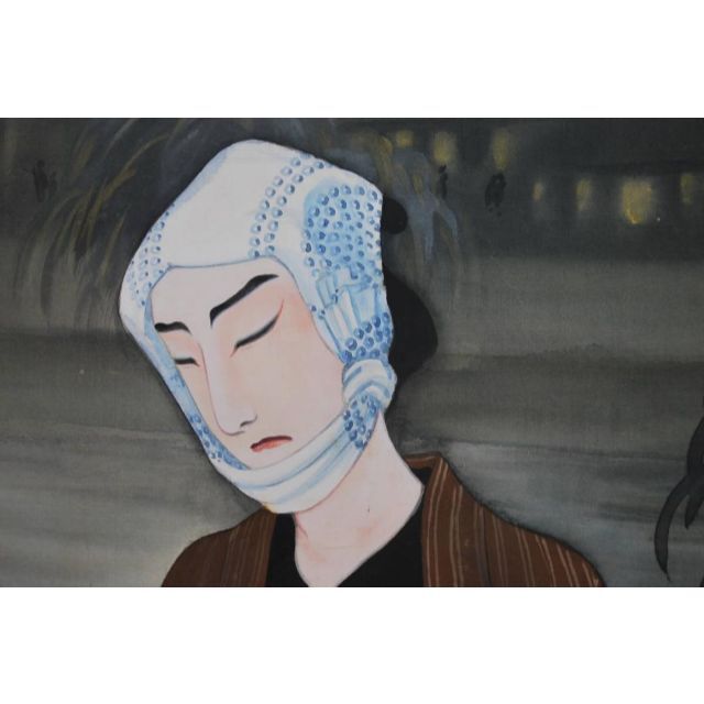 真作】秀雪/歌舞伎役者絵/浮世絵/掛軸☆宝船☆Q‐791 J-
