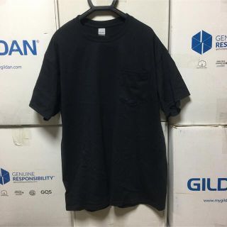 ギルタン(GILDAN)のGILDANギルダン☆半袖無地Tシャツ＊ポケット付き@ブラック☆黒☆2XLサイズ(Tシャツ/カットソー(半袖/袖なし))