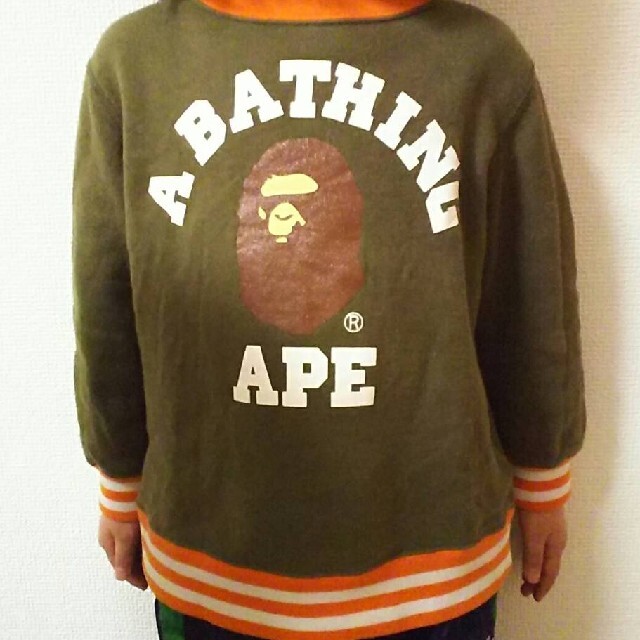 金タグ☆ベイプBAPE KIDSトレーナースウェット120cmアベイシングエイプ-