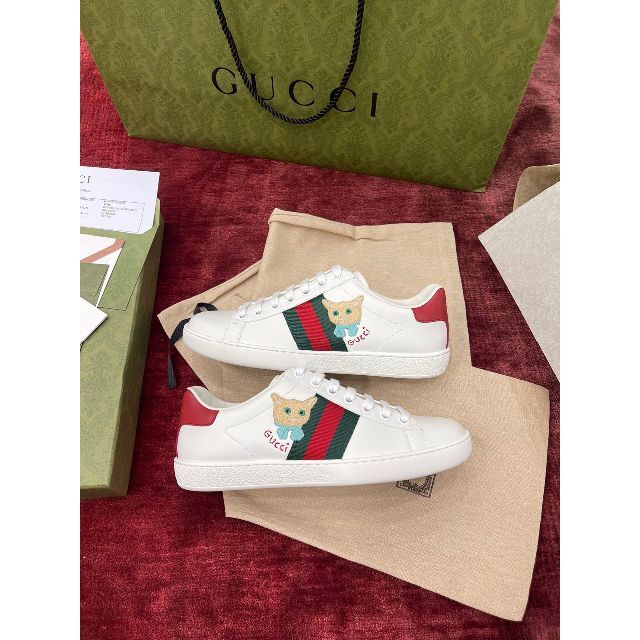 総合1位】 Gucci - GUCCI CAT刺繍スニーカー サイズ36(23cm)の通販 by