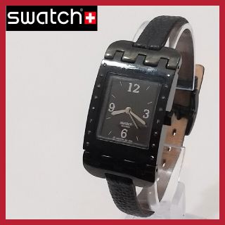 スウォッチ(swatch)のswatch スウォッチ レディース ラインストーン ブラック 電池交換済(腕時計)