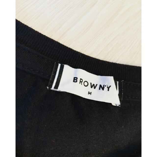 BROWNY(ブラウニー)のBROWNY 黒 Tシャツ ペイント 落書き ペンキ アート ロゴ ユニセックス メンズのトップス(Tシャツ/カットソー(半袖/袖なし))の商品写真