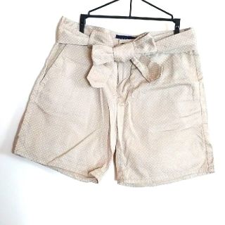 【美品】アイリスクラブ ショートパンツ 短パン ドット 水玉 ベージュ(ショートパンツ)