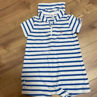 プチバトー(PETIT BATEAU)のプチバトー　半袖カバーオール　18m/81㎝(ロンパース)