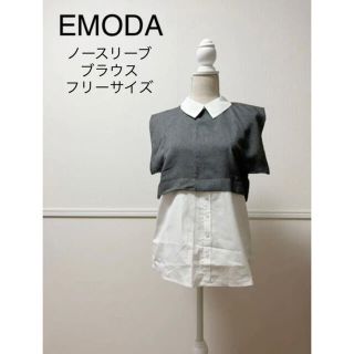 エモダ(EMODA)のタグ付　定価6028円（税込）EMODA ノースリーブシャツ　フリーサイズ(シャツ/ブラウス(半袖/袖なし))