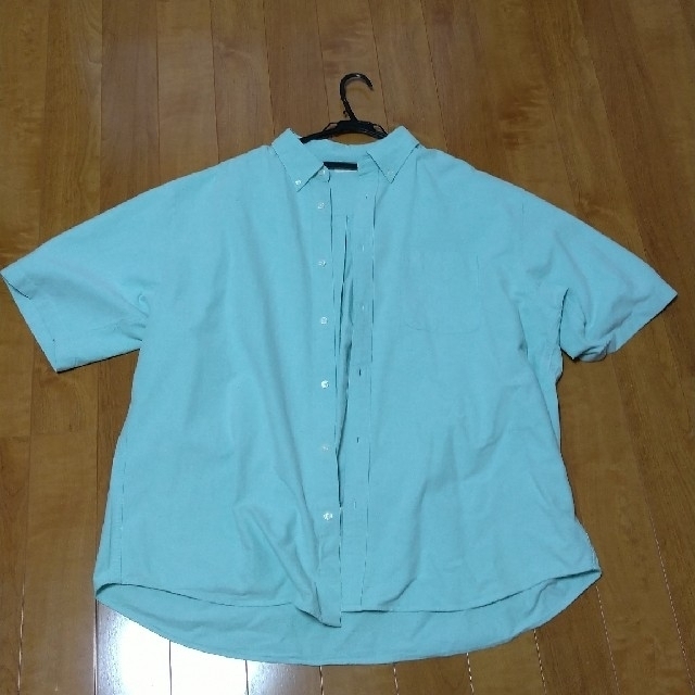GU(ジーユー)のGU オックスフォードオーバーサイズシャツ  XXL うす緑 メンズのトップス(シャツ)の商品写真