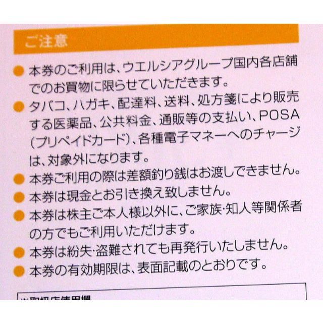 ウェルシア 株主優待 23,000円分チケット