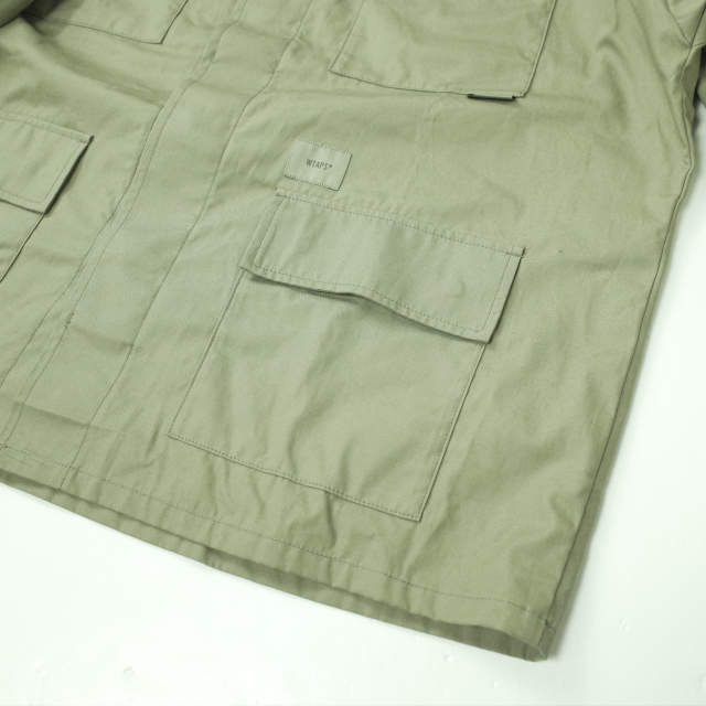 W)taps(ダブルタップス)のWTAPS ダブルタップス 22SS 日本製 JUNGLE 02 / LS / COTTON. POPLIN コットンポプリン ジャングルシャツ 221WVDT-SHM03 03(L) OLIVE DRAB 長袖 ミリタリー シャツジャケット トップス【新古品】【中古】【WTAPS】 メンズのトップス(シャツ)の商品写真