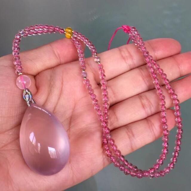 無地・新色登場! ⭐︎【天然】ローズクォーツ ネックレス 37.8g