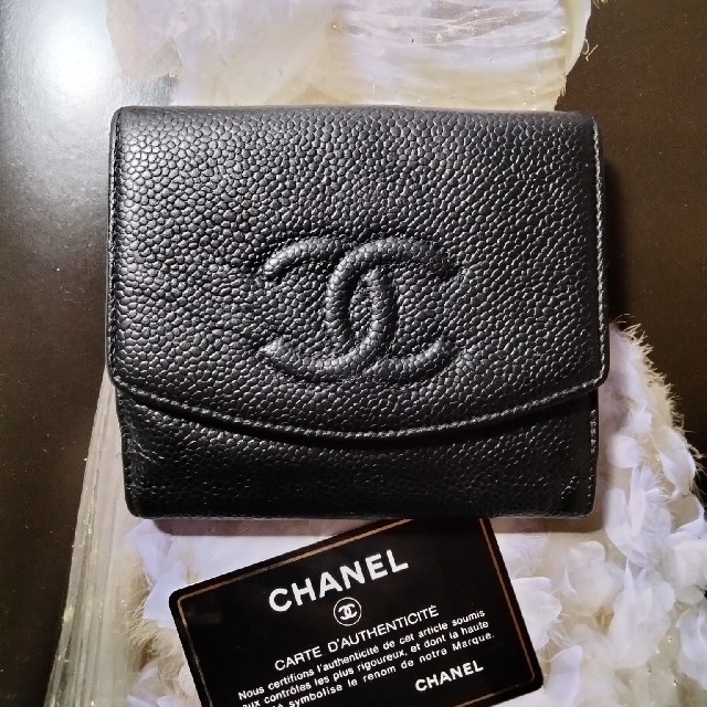 CHANEL財布♥専用♥CHANELキャビアスキンココマーク折り財布