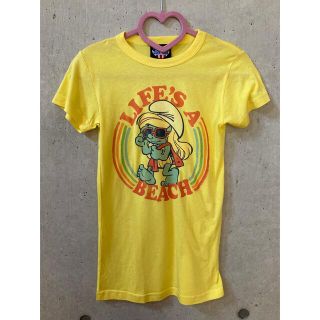 ジャンクフード(JUNK FOOD)の★ジャンクフード★海外セレブ愛用ブランド　スマーフ　黄色　Tシャツ　海外Mサイズ(Tシャツ(半袖/袖なし))