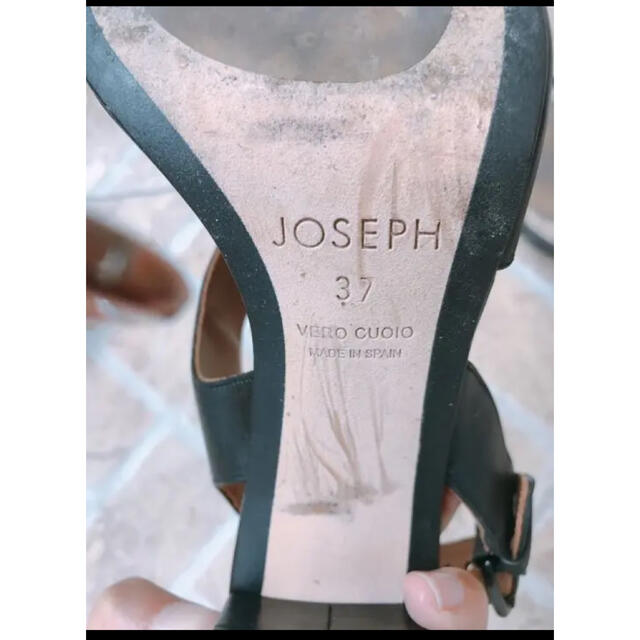 JOSEPH(ジョゼフ)の美品joseph ジョゼフ　ブラック　レザー ヒールサンダル レディースの靴/シューズ(サンダル)の商品写真