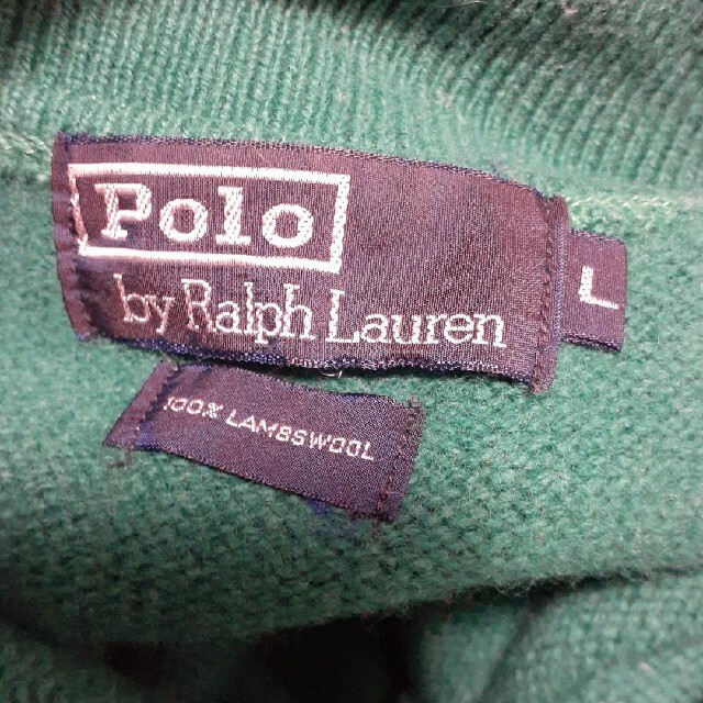 POLO RALPH LAUREN(ポロラルフローレン)の古着　ポロ ラルフ ローレン グリーン　ニット　セーター　緑色　カーディガン メンズのトップス(ニット/セーター)の商品写真
