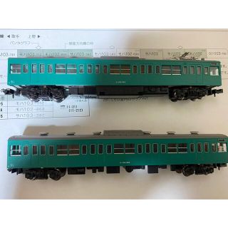 カトー(KATO`)の103系　最新ロッド　モハ103（M）モハ102 セット　エメラルドグリーン(鉄道模型)