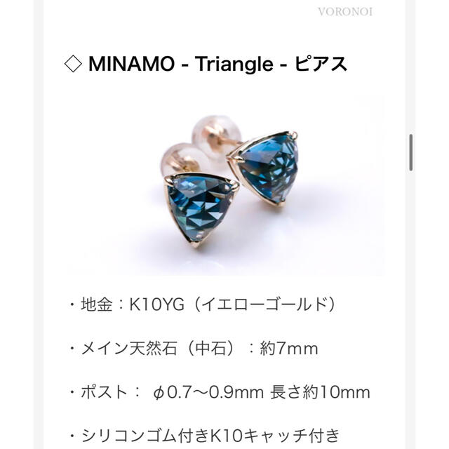 MINAMO Triangle ピアス　ミナモ　ボロノイ　10K