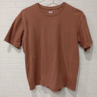 ユニクロ(UNIQLO)のUNIQLO ブラウン 半袖 Tシャツ M(Tシャツ(半袖/袖なし))