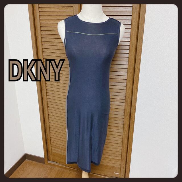 DKNY ダナキャラン シルク ノースリーブ　ワンピース S