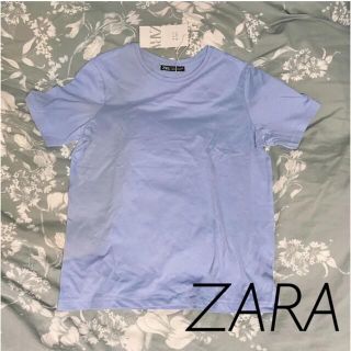 ザラ(ZARA)の新品【ZARA】Tシャツ 水色 Sサイズ(Tシャツ(半袖/袖なし))