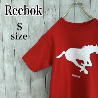 リーボック(Reebok)のリーボック 両面ビッグプリント　Tシャツ ユニセックス レッド Sサイズ 古着(Tシャツ/カットソー(半袖/袖なし))