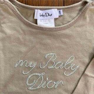 ベビーディオール(baby Dior)のbabydiorのロゴ長袖Tシャツカーキ色(Tシャツ/カットソー)