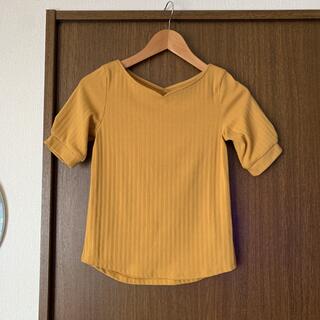 エニィスィス(anySiS)のハートネックリブTシャツ　カットソー(Tシャツ(半袖/袖なし))