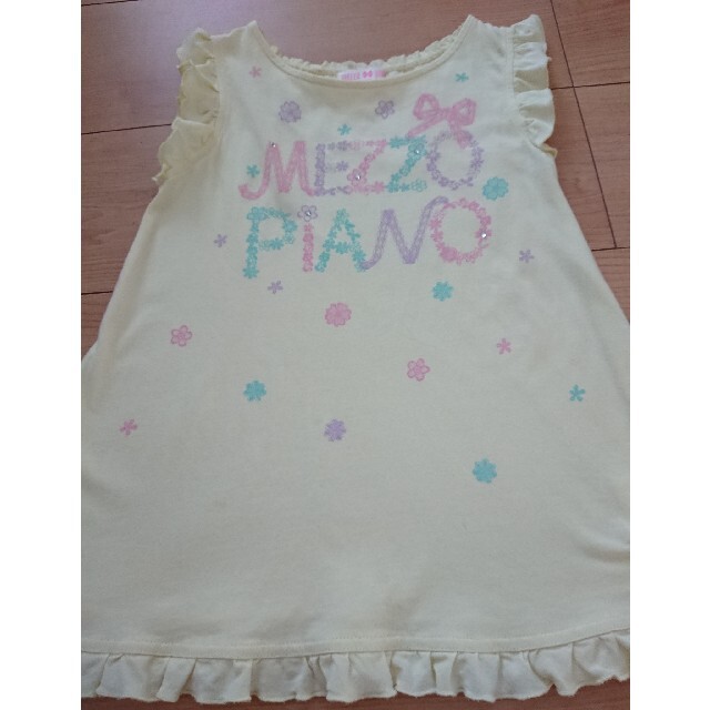 mezzo piano(メゾピアノ)のメゾピアノ フリルスリーブ ノースリーブTシャツ タンクトップ キッズ/ベビー/マタニティのキッズ服女の子用(90cm~)(Tシャツ/カットソー)の商品写真