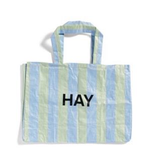 HAY Candy stripe shopper bag ブルーグリーン(トートバッグ)