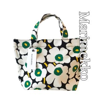 マリメッコ(marimekko)の新品　マリメッコ　ミニウニッコ MINI-UNIKKOホワイトＸグリーン(トートバッグ)